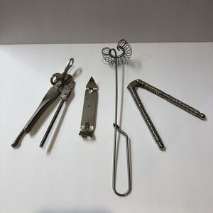 Metal Kitchen Utensils (Set Of 4) Can Openers, Nut Cracker, Stirrer/Wisk